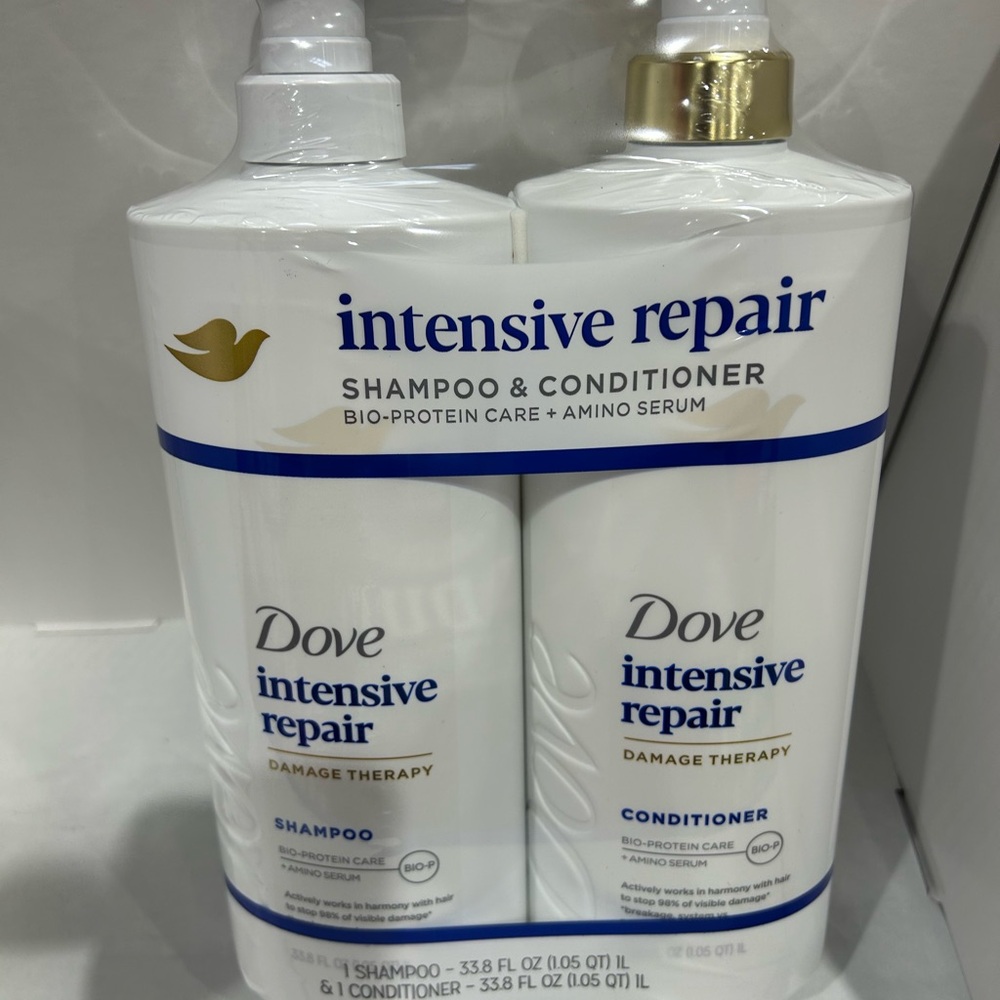 Dove intensive repair Damage Therapy Shampoo & conditioner 33.8oz x2 jumbo size